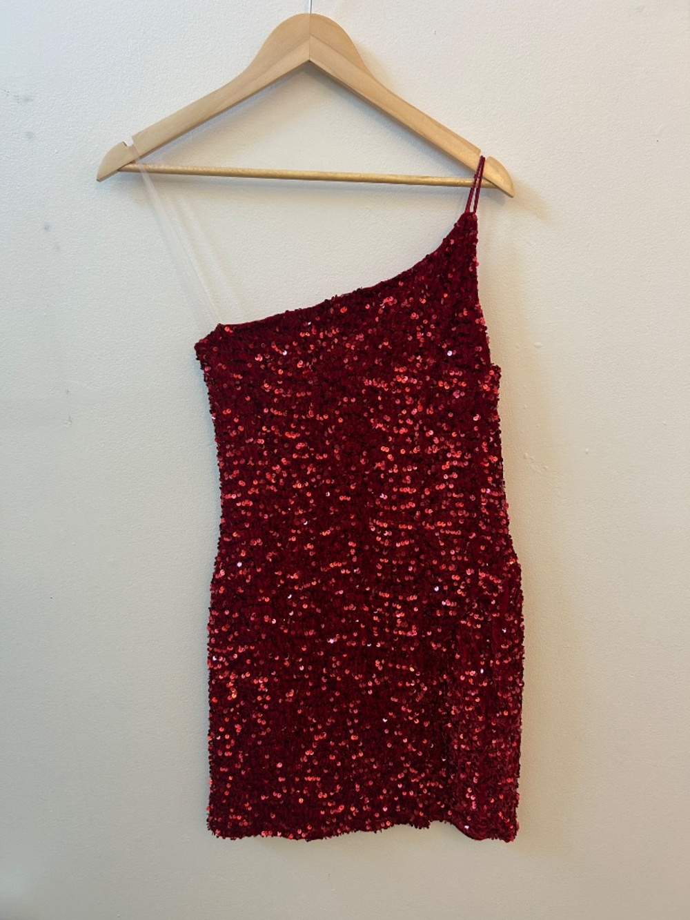 Crystal Doll Sequined One-Shoulder Bodycon Dress